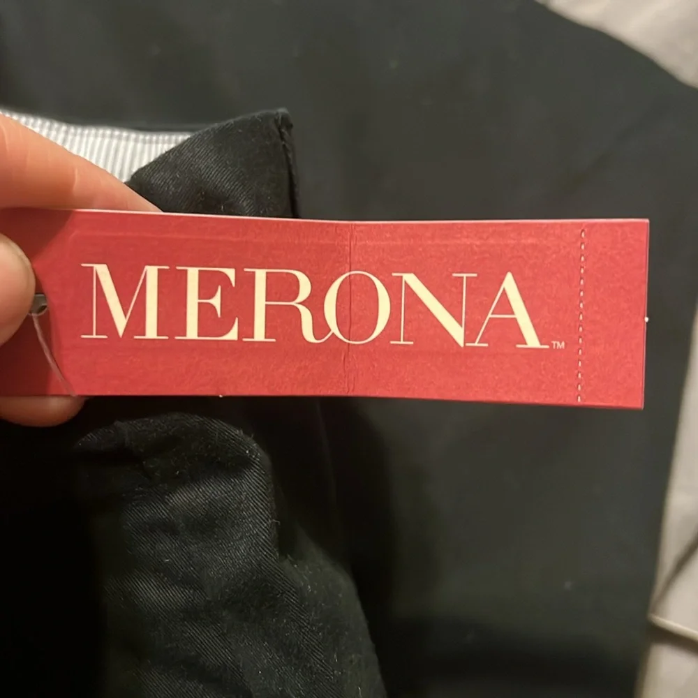 Merona mens flat front stretch black shorts NWT